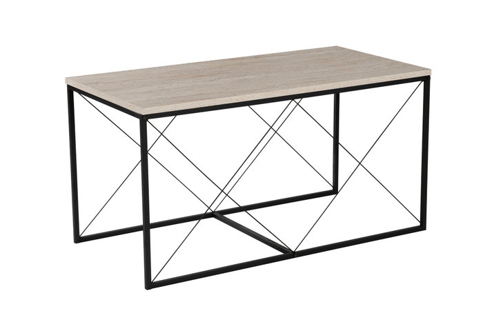 Hanah Home Juego de Mesas de Café Defne - Negro, Travertine